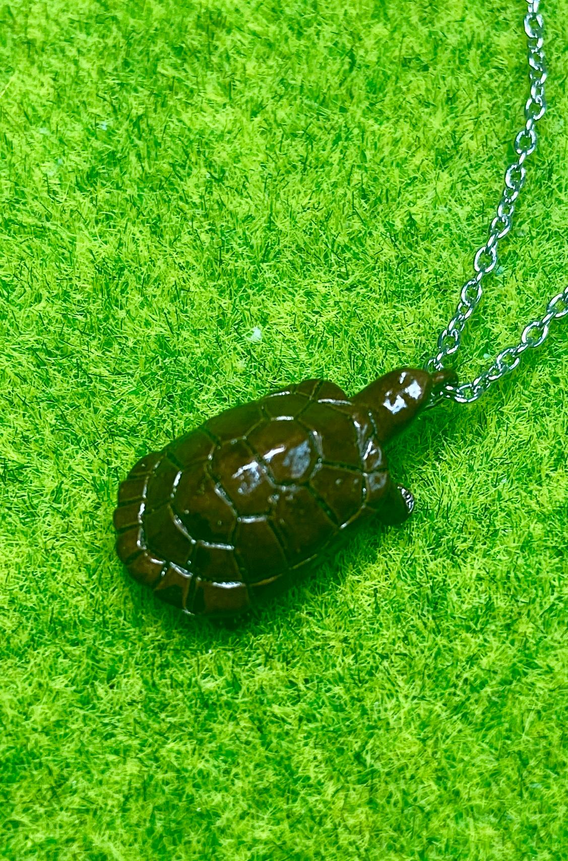 亀さんペンダントネックレス　ブラウンメッキ | 3枚目